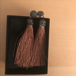 Never worn tassel post earrings